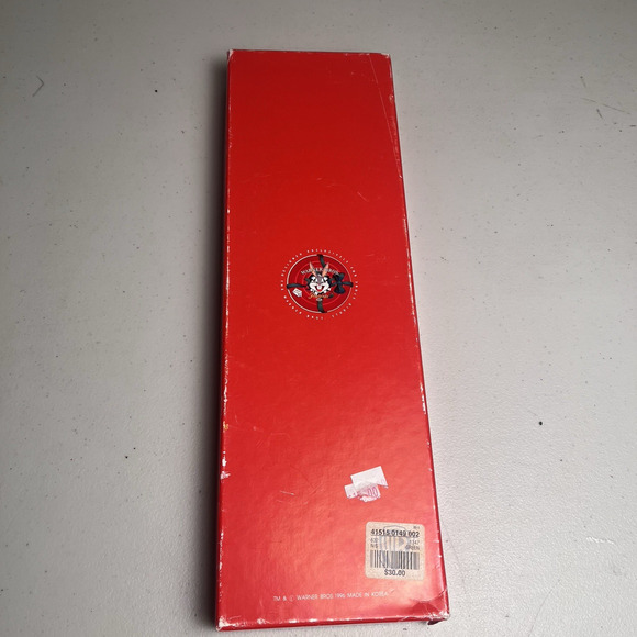 Vintage Looney Tunes Taz Christmas Tie Holiday Necktie Warner Bros Deadstock 90s - Picture 9 of 16